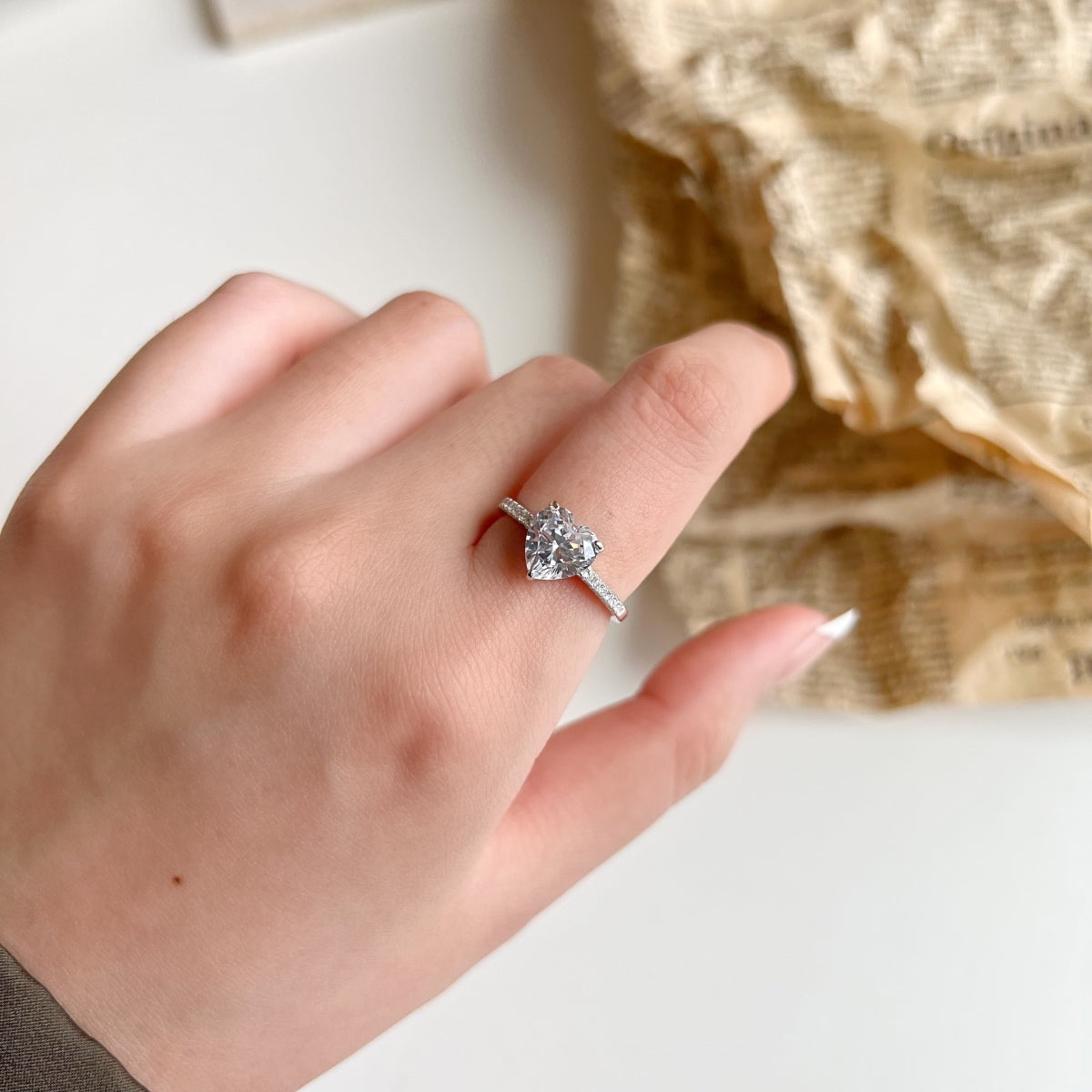 [Regalia jewelry]2.0 Carat Dazzling Lustrous Heart Cut Lover Ring