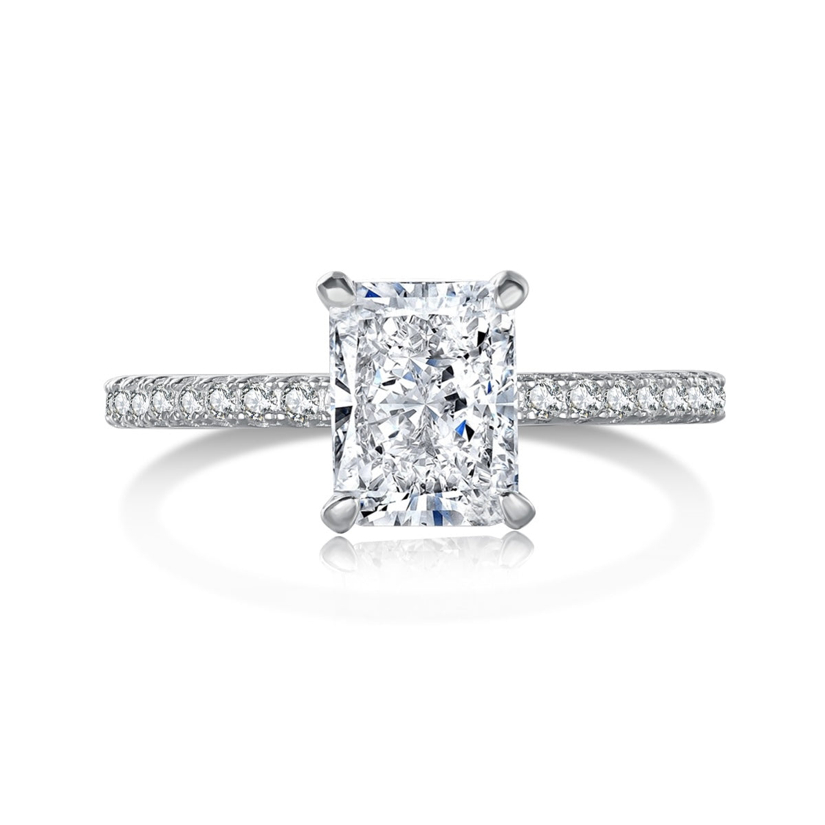 [Joyas Regalia] Anillo de fiesta de corte radiante y deslumbrante de 2.0 quilates