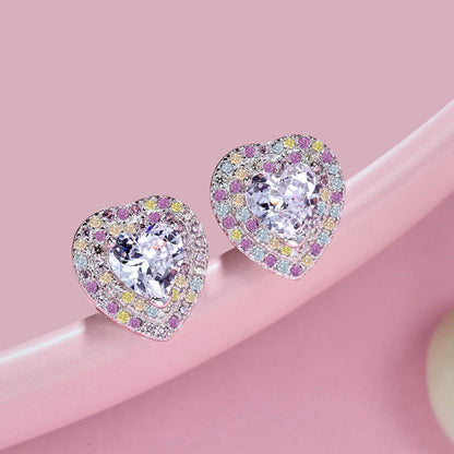 [Joyas Regalia] Pendientes deslumbrantes con forma de corazón