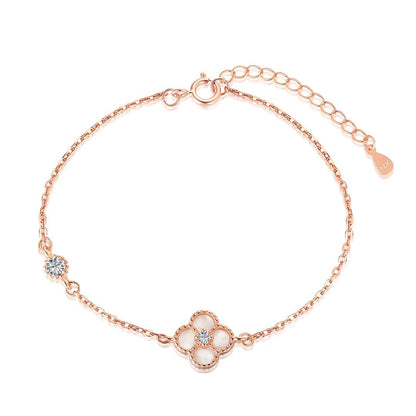[Joyas Regalia] Delicada pulsera de trébol de cuatro hojas