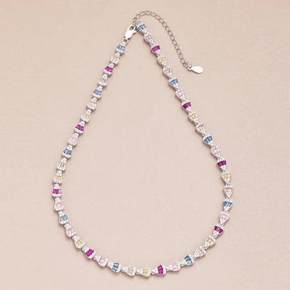 [Joyas Regalia]Collar de arcoíris radiante y colorido