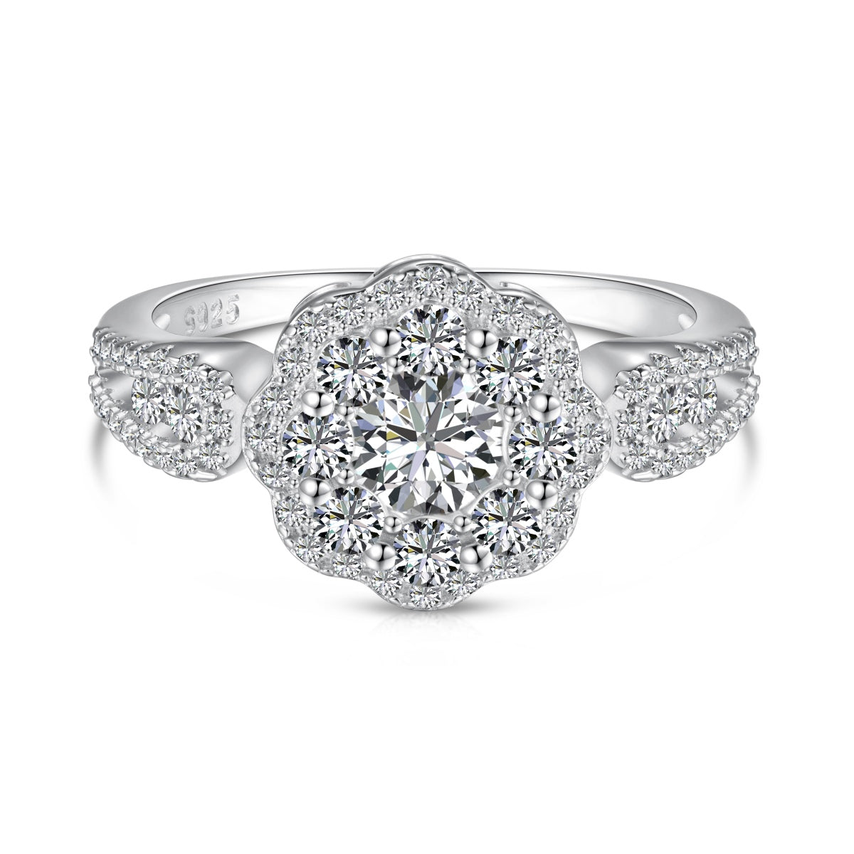 [Bijoux Regalia] Bague de mariage délicate et colorée en forme de fleur ronde coupée