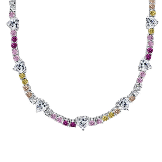 [Joyas Regalia]Delicada cadena de tenis de arcoíris de colores
