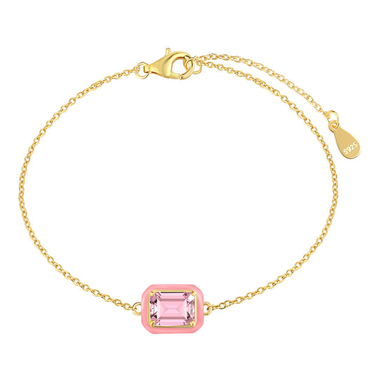 [Regalia jewelry]2.0 Carat Sparkling Colorful Emerald Cut Daily Bracelet