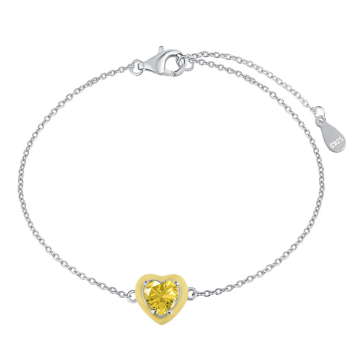 [Joyas Regalia] Pulsera romántica con forma de corazón brillante para enamorados