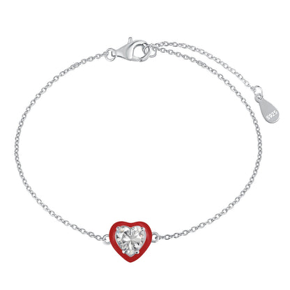 [Joyas Regalia] Pulsera romántica con forma de corazón brillante para enamorados