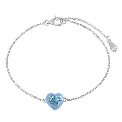 [Joyas Regalia] Pulsera romántica con forma de corazón brillante para enamorados