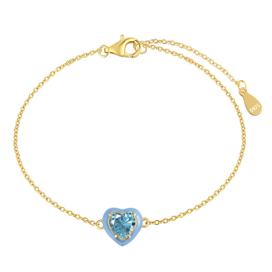 [Joyas Regalia] Pulsera romántica con forma de corazón brillante para enamorados