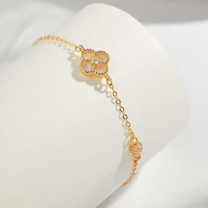 [Joyas Regalia] Delicada pulsera de trébol de cuatro hojas