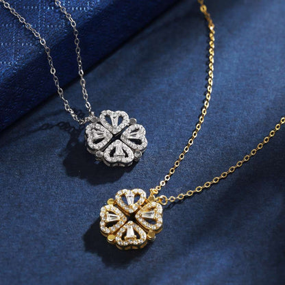 [Joyas Regalia]Collar con forma de flor tallada en forma de corazón adornado