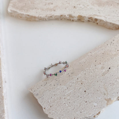 [Regalia jewelry]Radiant Colorful Round Cut Daily Ring