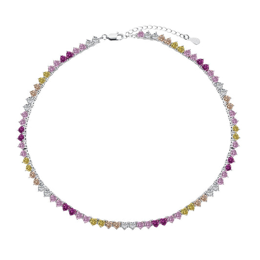 [Joyas Regalia] Collar de tenis con corazón brillante y colorido