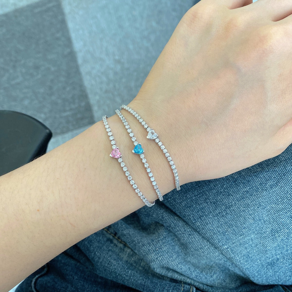 [Joyería Regalia] Pulsera elegante con forma de corazón romántico de 0,5 quilates