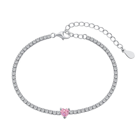[Joyería Regalia] Pulsera elegante con forma de corazón romántico de 0,5 quilates