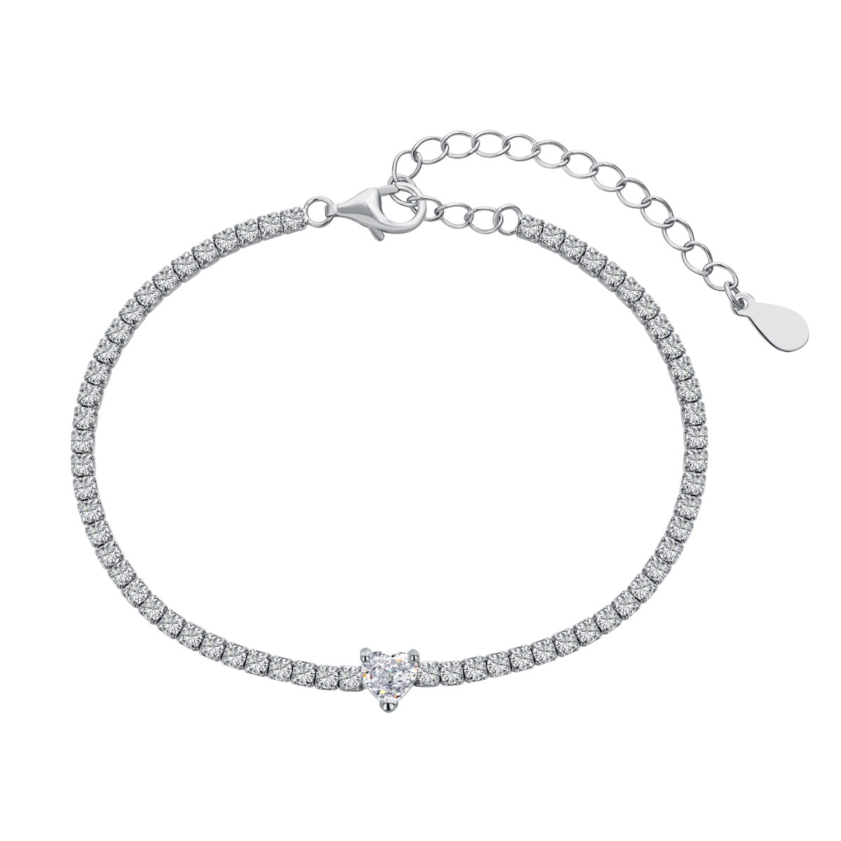 [Joyería Regalia] Pulsera elegante con forma de corazón romántico de 0,5 quilates