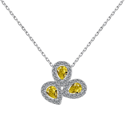 [Joyas Regalia] Elegante collar con corte de pera y forma de flor