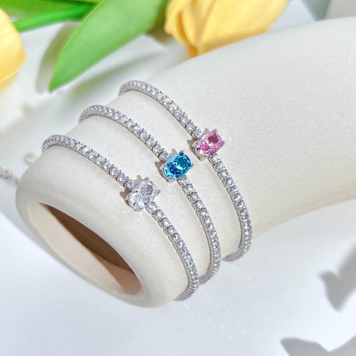 [Joyas Regalia] Pulsera diaria de corte ovalado exquisito de 0,75 quilates