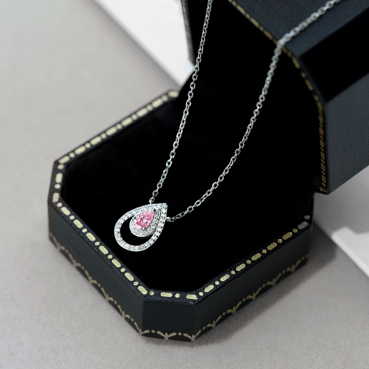 [Joyas Regalia]Collar brillante de corte de pera