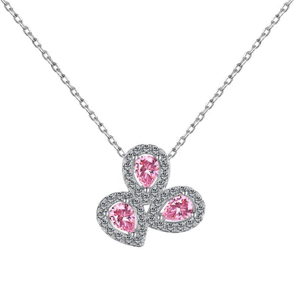 [Joyas Regalia] Elegante collar con corte de pera y forma de flor