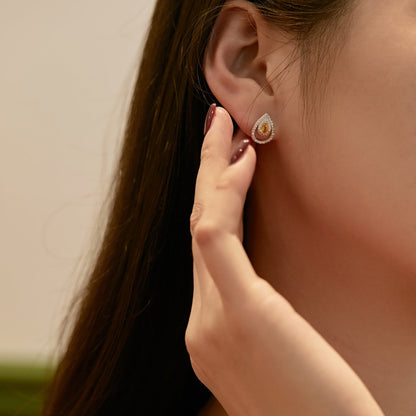 [Joyas Regalia] Pendientes diarios brillantes y delicados con forma de gota de agua