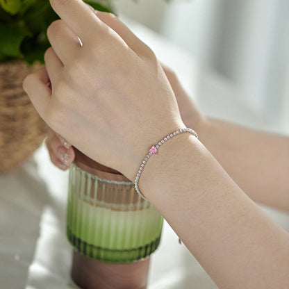 [Joyería Regalia] Pulsera elegante con forma de corazón romántico de 0,5 quilates