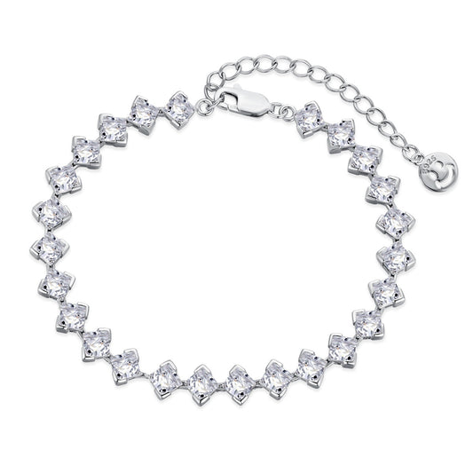 [Regalia jewelry]0.5 Carat Ornate Princess Cut Daily Bracelet