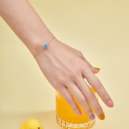 [Joyas Regalia] Pulsera romántica con forma de corazón brillante para enamorados