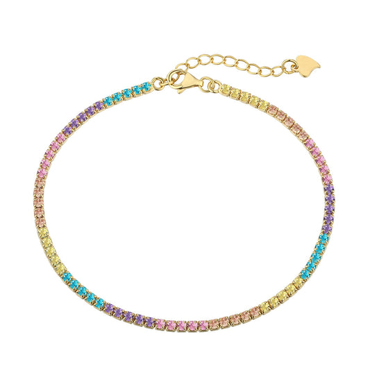 [Joyas Regalia] Pulsera diaria deslumbrante con corte redondo colorido