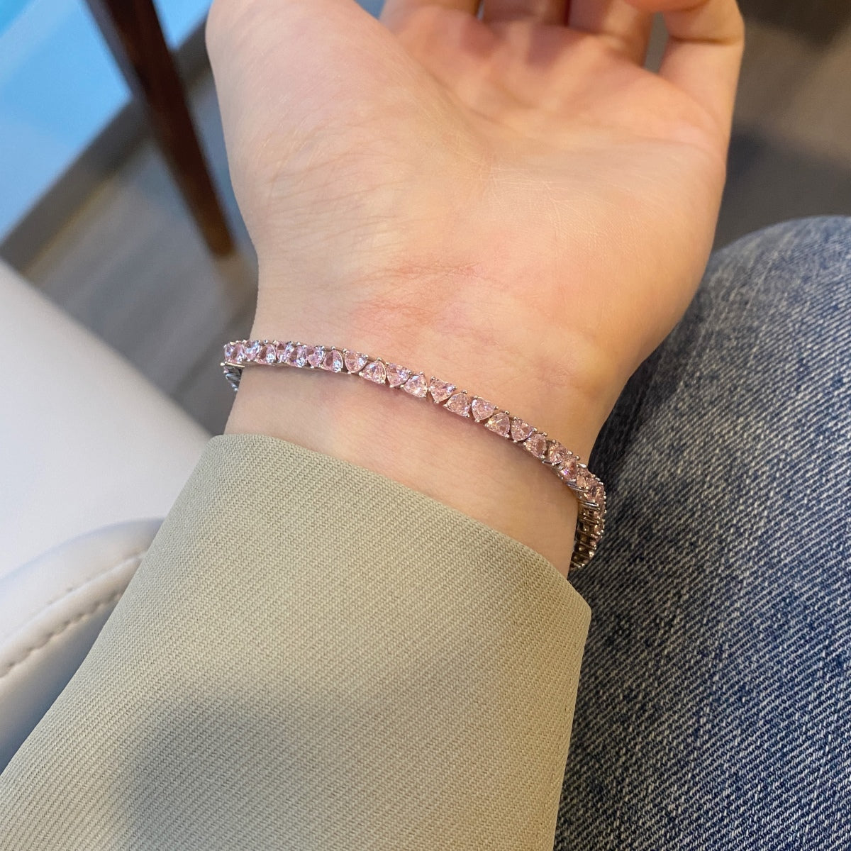 [Joyas Regalia] Pulsera romántica deslumbrante con forma de corazón para enamorados