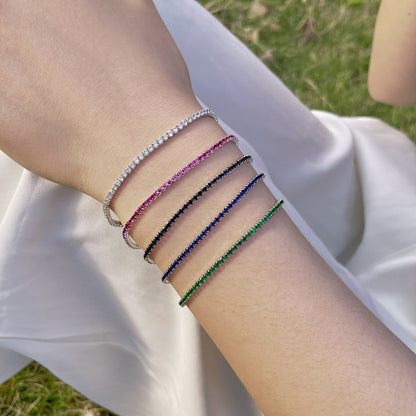 [Joyas Regalia] Pulsera de fiesta con corte redondo, radiante y colorida