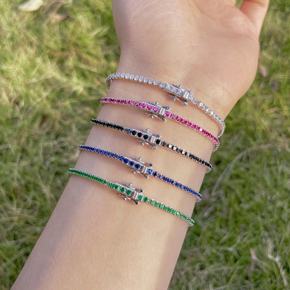 [Joyas Regalia] Pulsera de fiesta con corte redondo, radiante y colorida