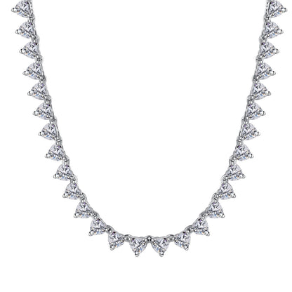 [Joyas Regalia]Collar de tenis con corte de corazón ornamentado