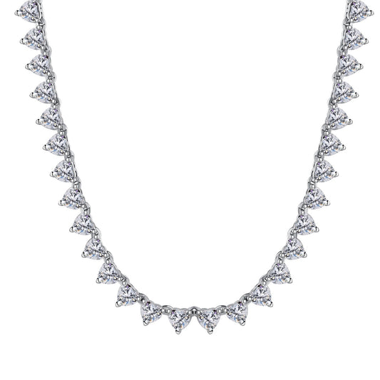 [Joyas Regalia]Collar de tenis con corte de corazón ornamentado