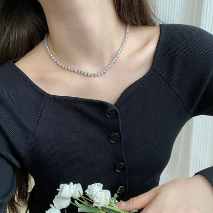 [Joyas Regalia]Collar de tenis con corte de corazón ornamentado