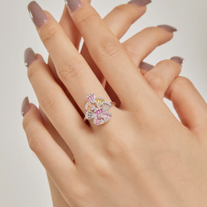 [Joyas Regalia] Anillo diario con forma de gota de agua de colores brillantes