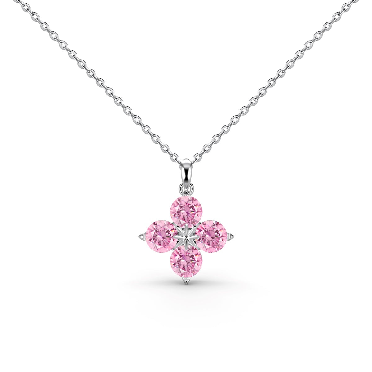 [Joyas Regalia] Collar de trébol de cuatro hojas y estrella de ocho puntas
