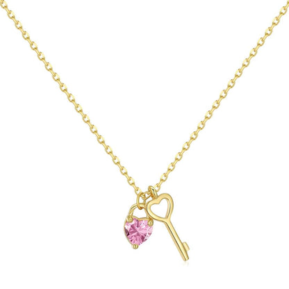 [Bijoux Regalia] Collier pendentif clé en forme de cœur unique