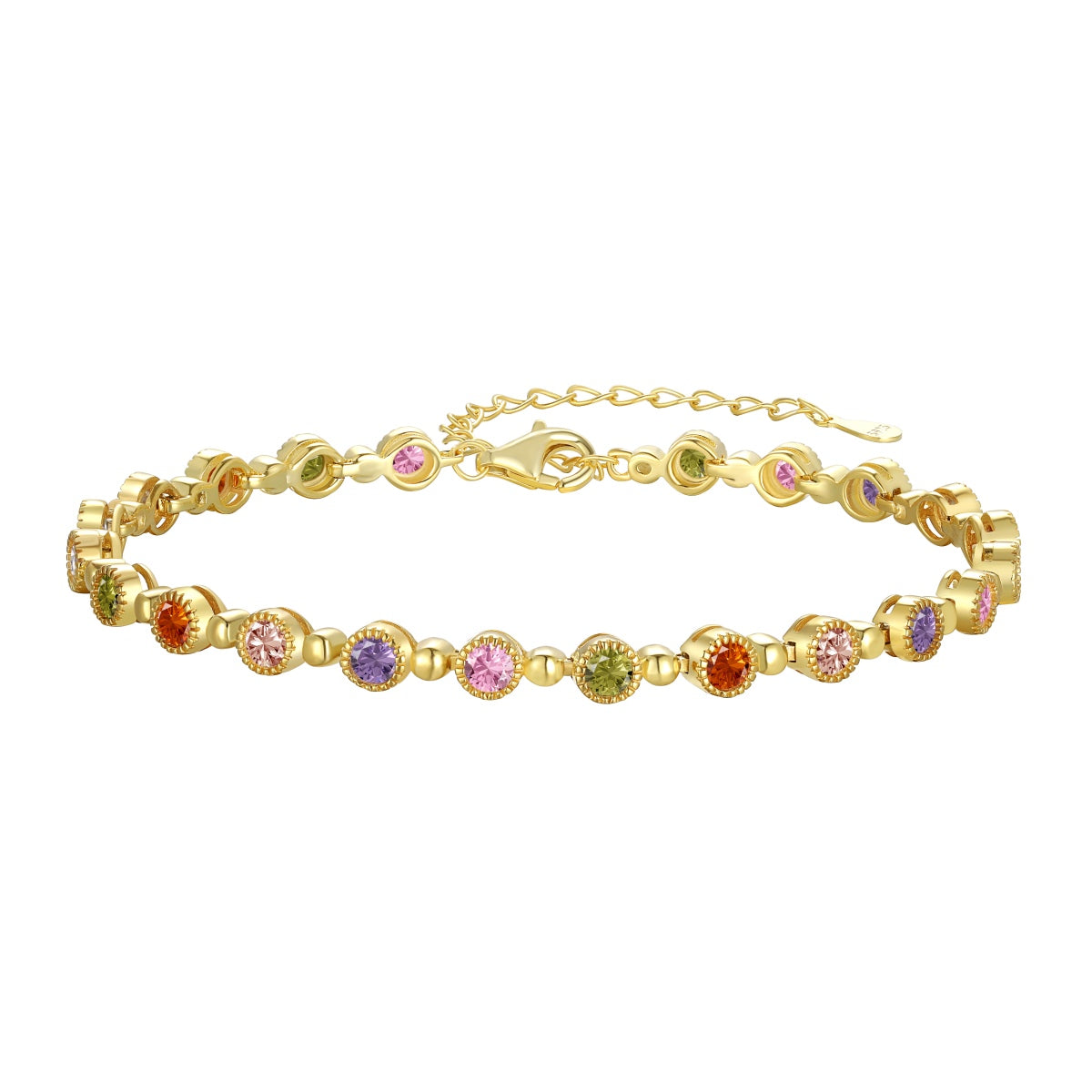 [Joyas Regalia] Pulsera de fiesta con corte redondo exquisito y brillante