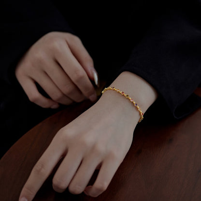 [Joyas Regalia] Pulsera de fiesta con corte redondo exquisito y brillante