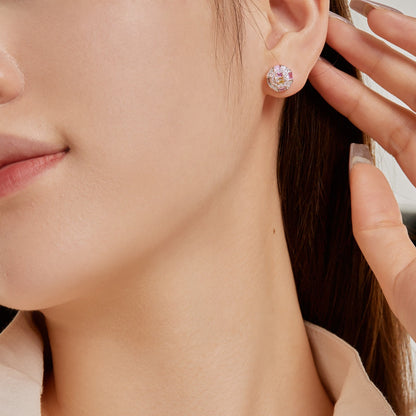 [Joyas Regalia] Pendientes diarios con forma de octágono adornados y coloridos