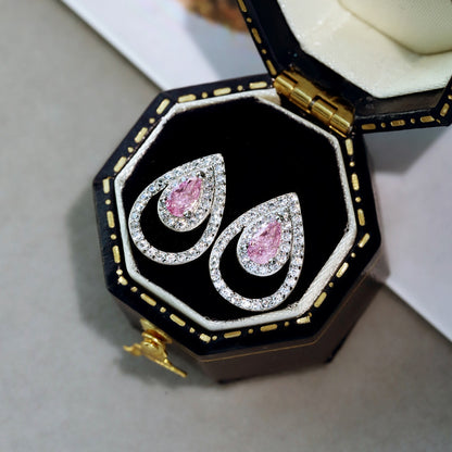 [Joyas Regalia] Pendientes diarios brillantes y delicados con forma de gota de agua