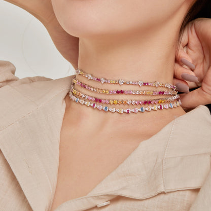 [Joyas Regalia]Collar de arcoíris radiante y colorido