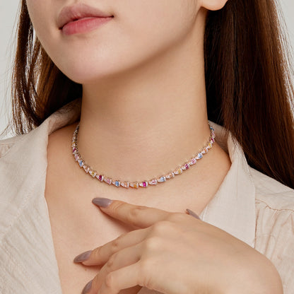 [Joyas Regalia]Collar de arcoíris radiante y colorido