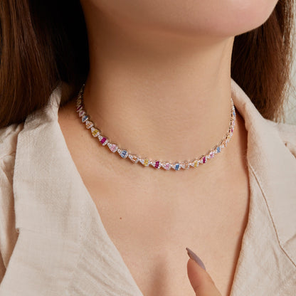 [Joyas Regalia]Collar de arcoíris radiante y colorido