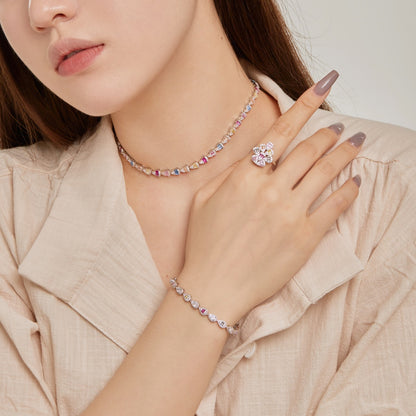 [Joyas Regalia]Collar de arcoíris radiante y colorido