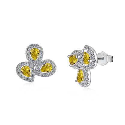 [Joyas Regalia] Pendientes de corte de pera con forma de flor ornamentada