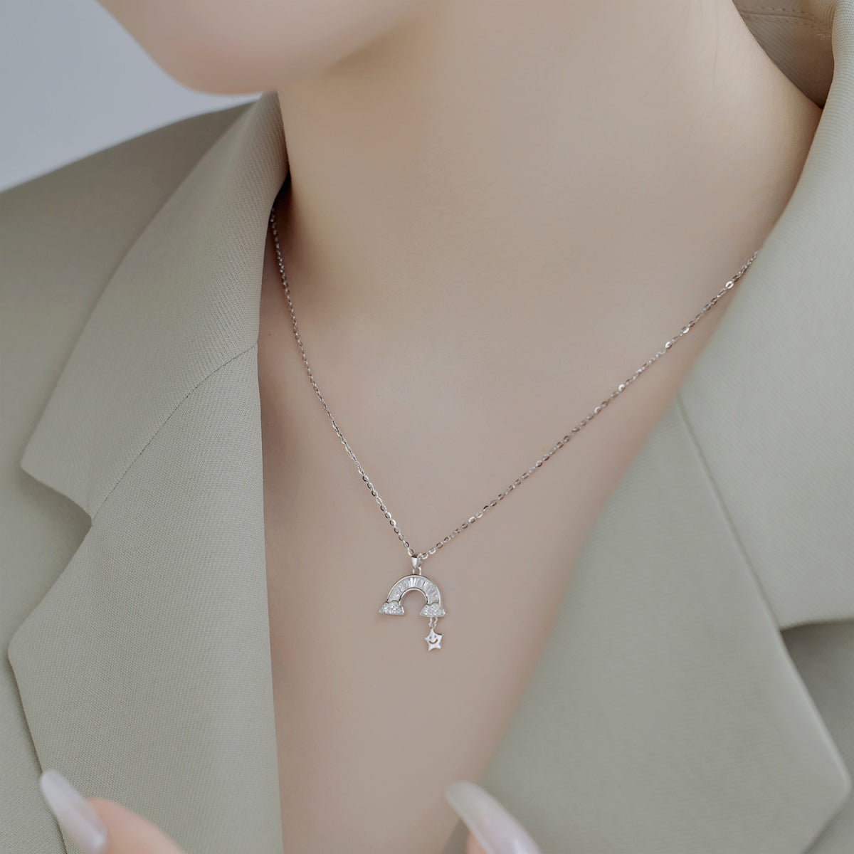 [Bijoux Regalia] Collier étoile arc-en-ciel unique