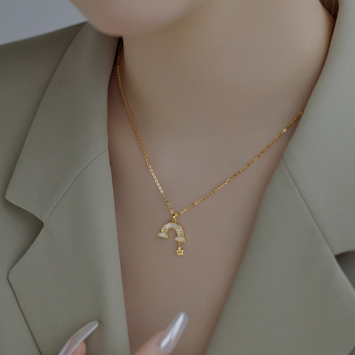 [Bijoux Regalia] Collier étoile arc-en-ciel unique