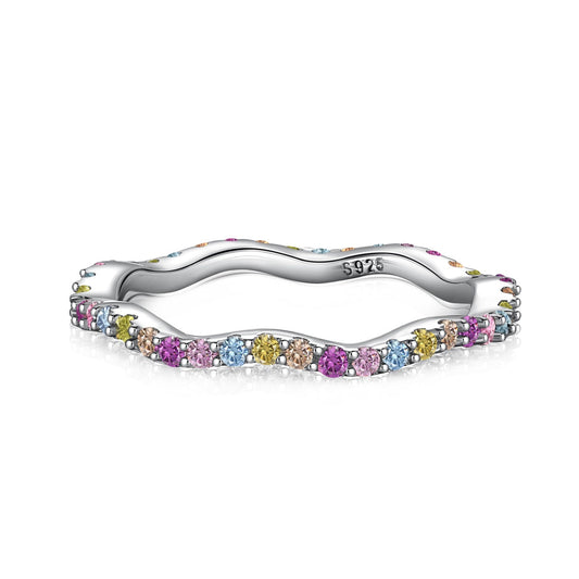 [Joyas Regalia] Anillo de fiesta de corte redondo, delicado y colorido