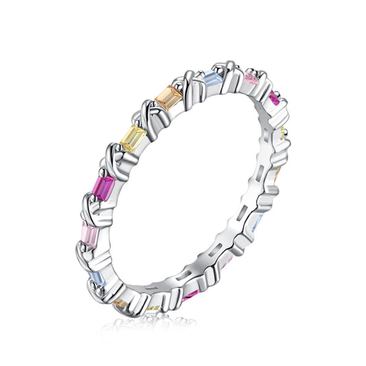 [Joyas Regalia] Anillo diario encantador y colorido de corte redondo